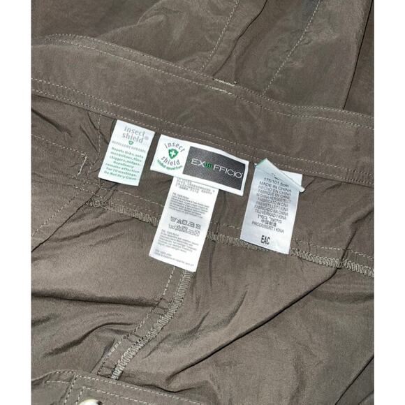 ExOfficio Insect Shield Convertible Hiking Pants Brown Green 40x30 Zip Off EUC - Picture 8 of 9